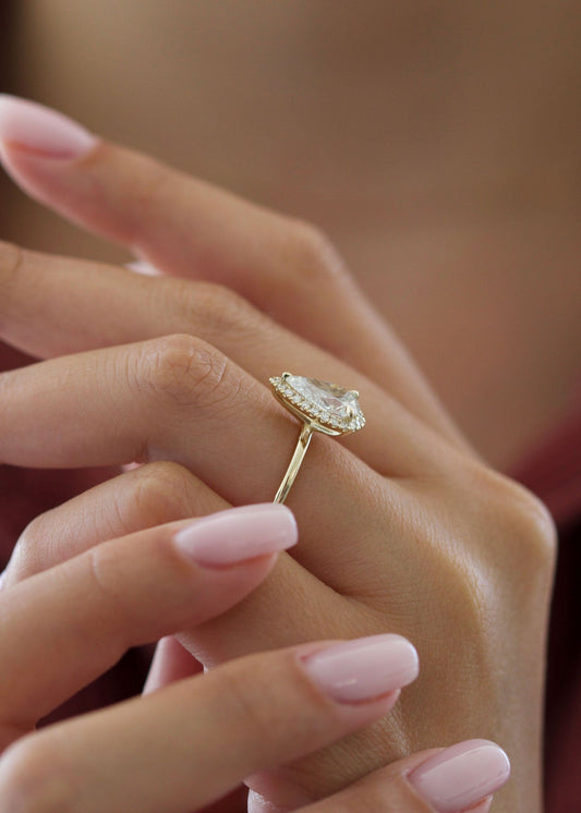Pear Halo Lab Grown Diamond Engagement Ring