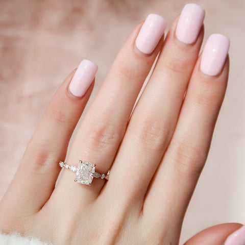 2.50 CT Cushion Cut Pave Setting Moissanite Engagement Ring 9 2.50 CT Cushion Cut Pave Setting Moissanite Engagement Ring 9