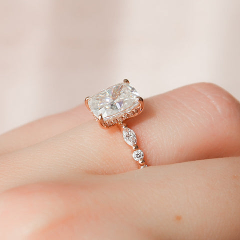 2.50 CT Cushion Cut Pave Setting Moissanite Engagement Ring 4 2.50 CT Cushion Cut Pave Setting Moissanite Engagement Ring 4