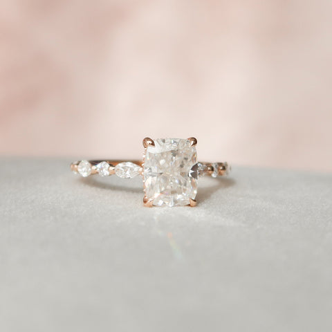 2.50 CT Cushion Cut Pave Setting Moissanite Engagement Ring 8 2.50 CT Cushion Cut Pave Setting Moissanite Engagement Ring 8
