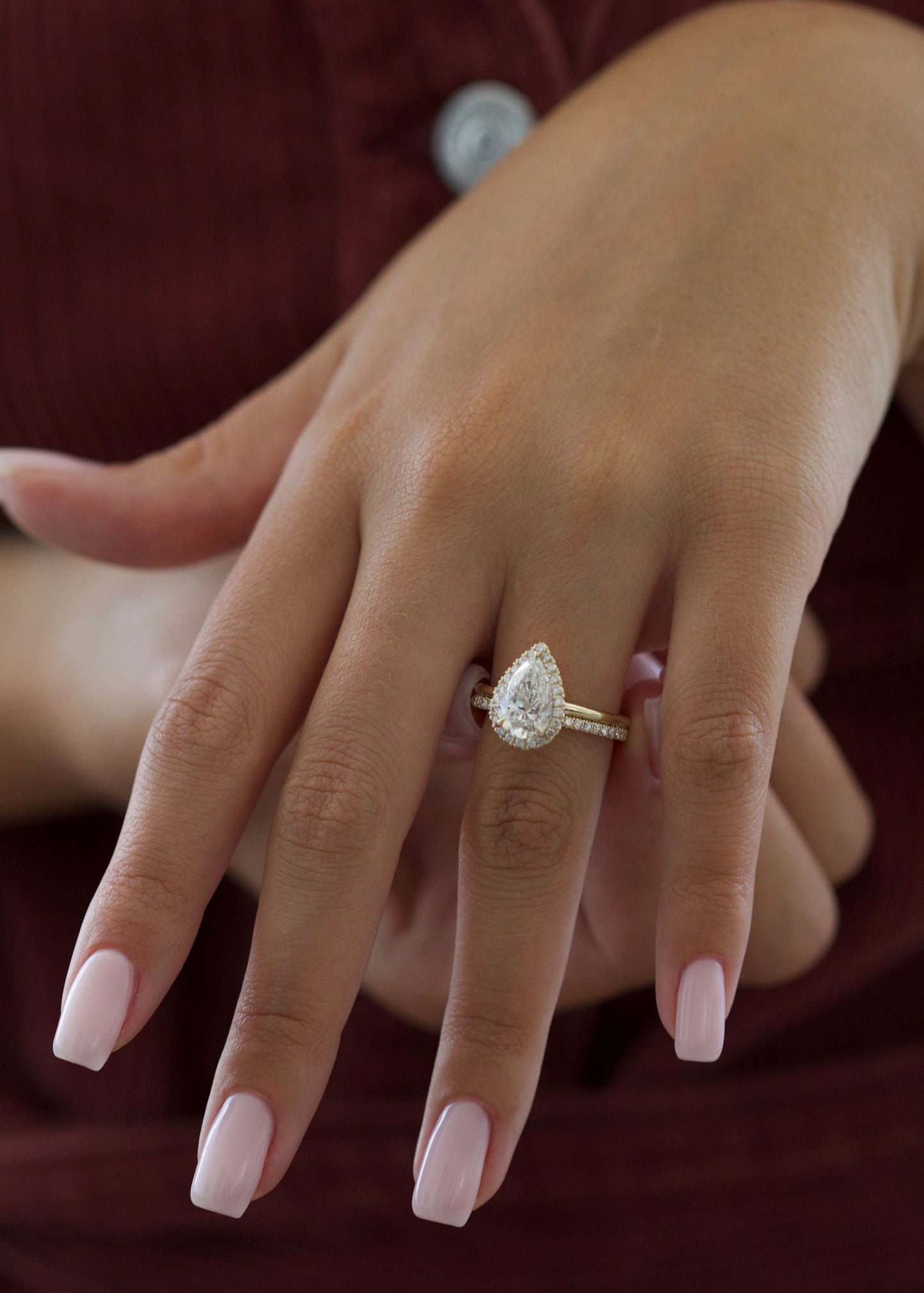 Pear Halo Lab Grown Diamond Engagement Ring