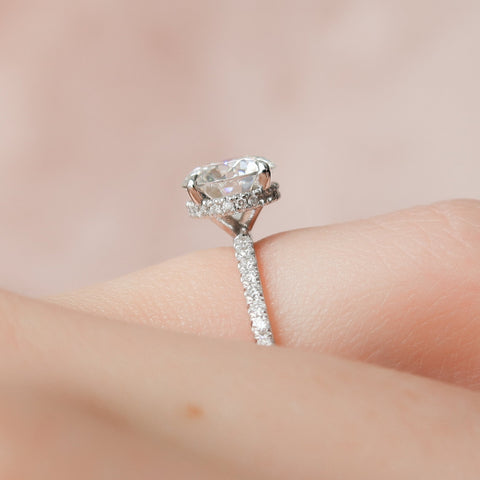 1.5 CT Round Hidden Halo Moissanite Engagement Ring With Pave Setting 9 1.5 CT Round Hidden Halo Moissanite Engagement Ring With Pave Setting 9