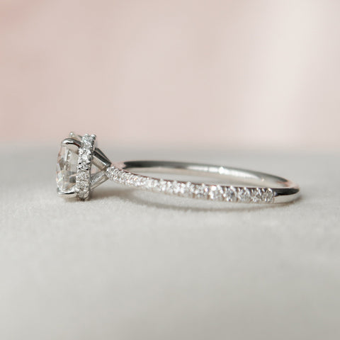 1.5 CT Round Hidden Halo Moissanite Engagement Ring With Pave Setting 2 1.5 CT Round Hidden Halo Moissanite Engagement Ring With Pave Setting 2