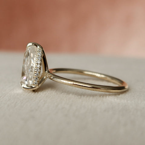 2.0 CT Pear Solitaire & Hidden Halo Style Moissanite Engagement Ring 6 2.0 CT Pear Solitaire & Hidden Halo Style Moissanite Engagement Ring 6