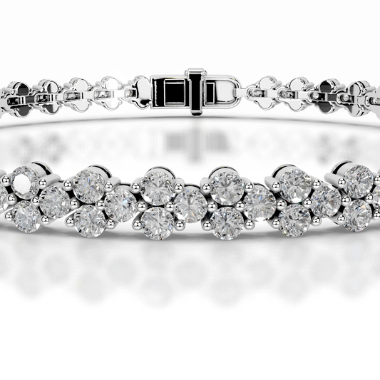 7.5 TCW Round Lab Grown Diamond Tennis Bracelet