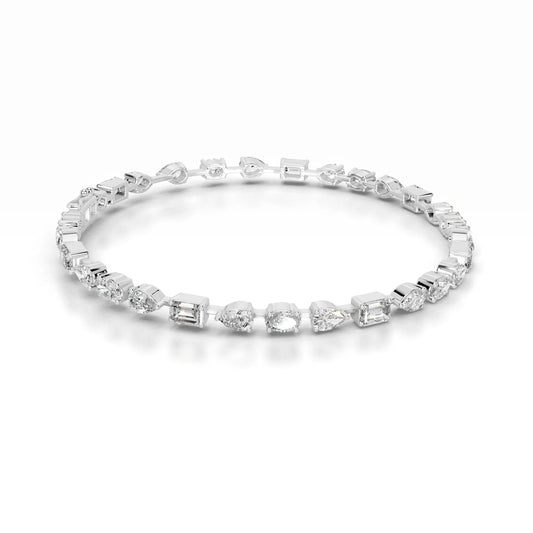 10.5 TCW Emerald, Oval & Pear Lab Grown Diamond Tennis Bracelet