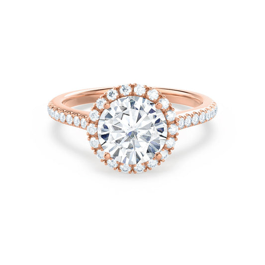 Round Halo & Pave Lab Grown Diamond Engagement Ring
