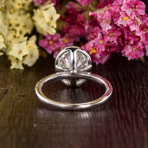 1.32 CT Oval Cut Halo Moissanite Engagement Ring 6 1.32 CT Oval Cut Halo Moissanite Engagement Ring 6