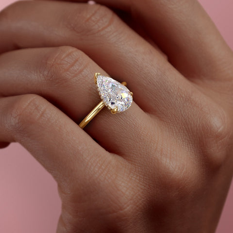 2.0 CT Pear Cut Solitaire Hidden Halo Setting Moissanite Engagement Ring 8 2.0 CT Pear Cut Solitaire Hidden Halo Setting Moissanite Engagement Ring 8
