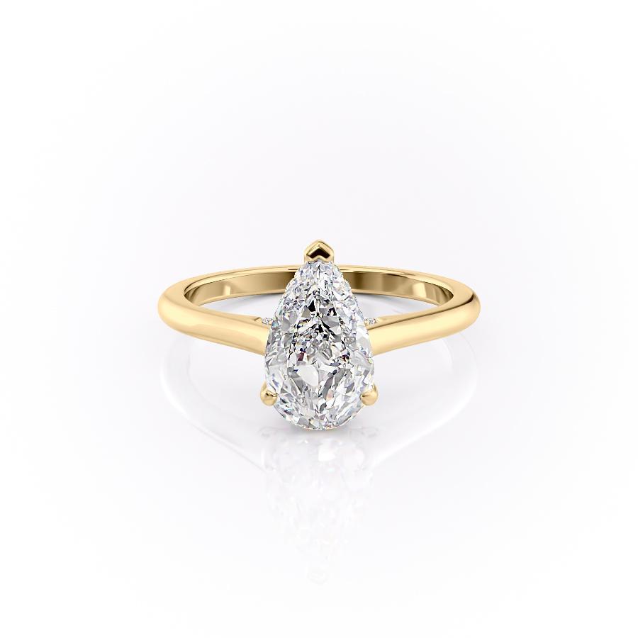 2.0 CT Pear Cut Solitaire Hidden Halo Setting Moissanite Engagement Ring 11 2.0 CT Pear Cut Solitaire Hidden Halo Setting Moissanite Engagement Ring 11