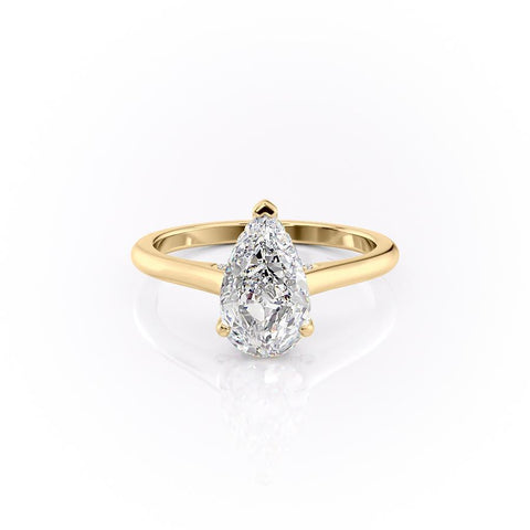 2.0 CT Pear Cut Solitaire Hidden Halo Setting Moissanite Engagement Ring 11 2.0 CT Pear Cut Solitaire Hidden Halo Setting Moissanite Engagement Ring 11
