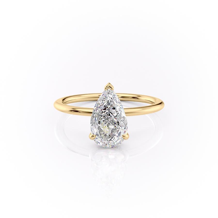 2.0 CT Pear Cut Solitaire Hidden Halo Setting Moissanite Engagement Ring 11 2.0 CT Pear Cut Solitaire Hidden Halo Setting Moissanite Engagement Ring 11