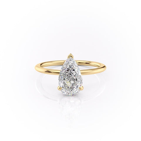 2.0 CT Pear Cut Solitaire Hidden Halo Setting Moissanite Engagement Ring 11 2.0 CT Pear Cut Solitaire Hidden Halo Setting Moissanite Engagement Ring 11