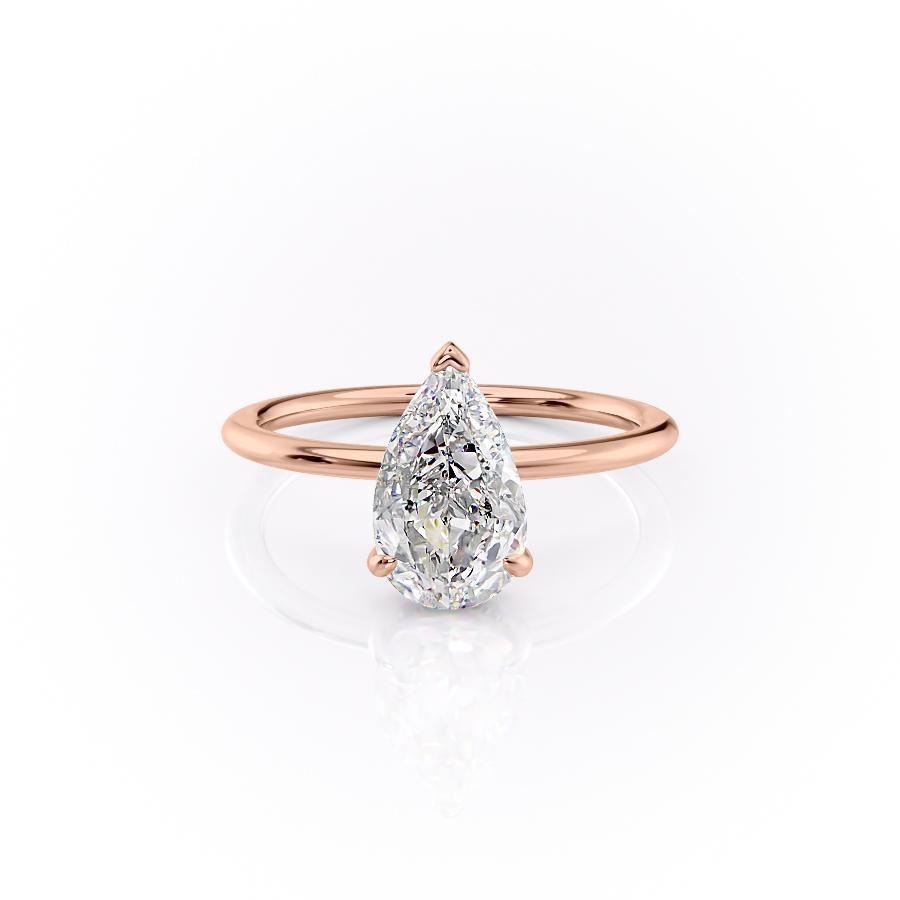 2.0 CT Pear Cut Solitaire Hidden Halo Setting Moissanite Engagement Ring 12 2.0 CT Pear Cut Solitaire Hidden Halo Setting Moissanite Engagement Ring 12