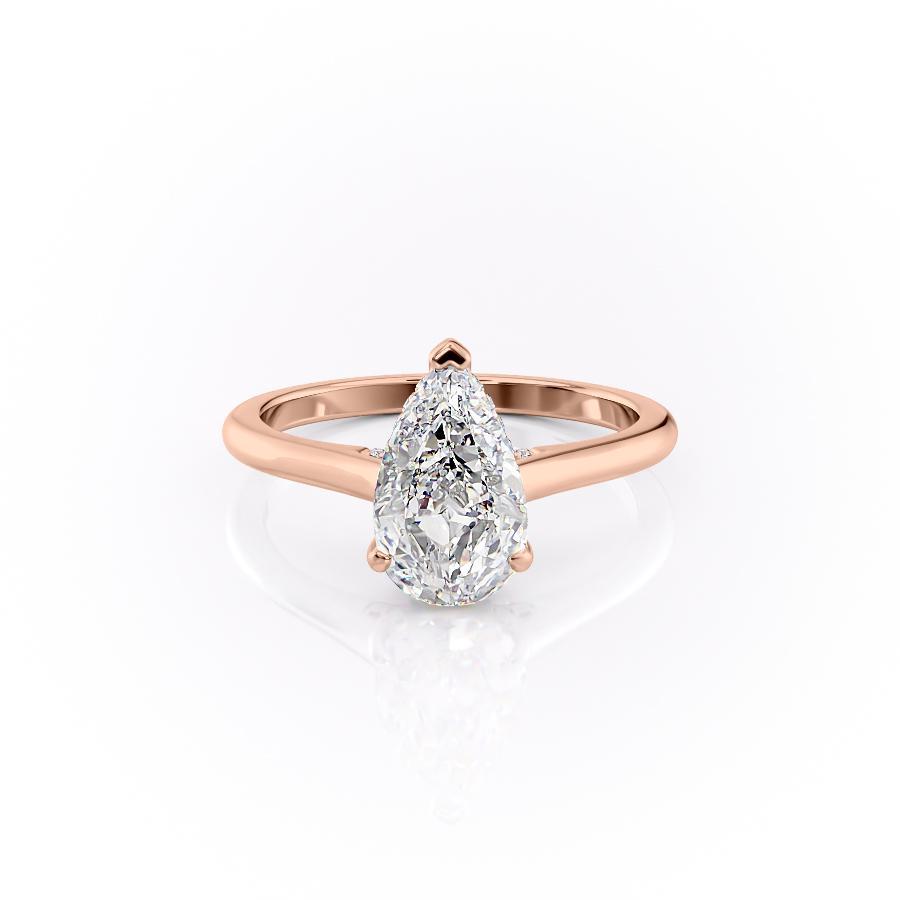 2.0 CT Pear Cut Solitaire Hidden Halo Setting Moissanite Engagement Ring 12 2.0 CT Pear Cut Solitaire Hidden Halo Setting Moissanite Engagement Ring 12