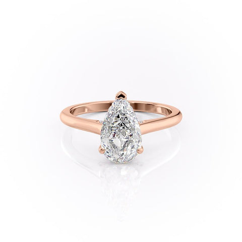 2.0 CT Pear Cut Solitaire Hidden Halo Setting Moissanite Engagement Ring 12 2.0 CT Pear Cut Solitaire Hidden Halo Setting Moissanite Engagement Ring 12