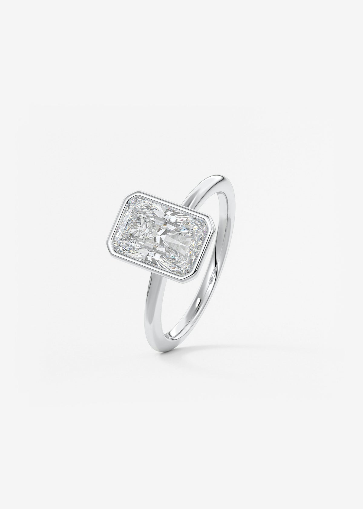 Radiant Bezel Lab Grown Diamond Engagement Ring