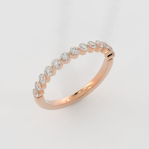 0.35 TCW Round Cut Half Eternity Moissanite Wedding Band 3 0.35 TCW Round Cut Half Eternity Moissanite Wedding Band 3