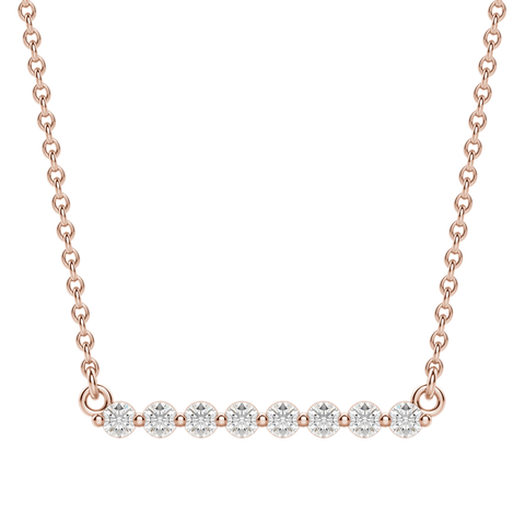 0.24 CT Round Cut Shared Prong Bar Necklace Moissanite Diamond Necklace 2 0.24 CT Round Cut Shared Prong Bar Necklace Moissanite Diamond Necklace 2