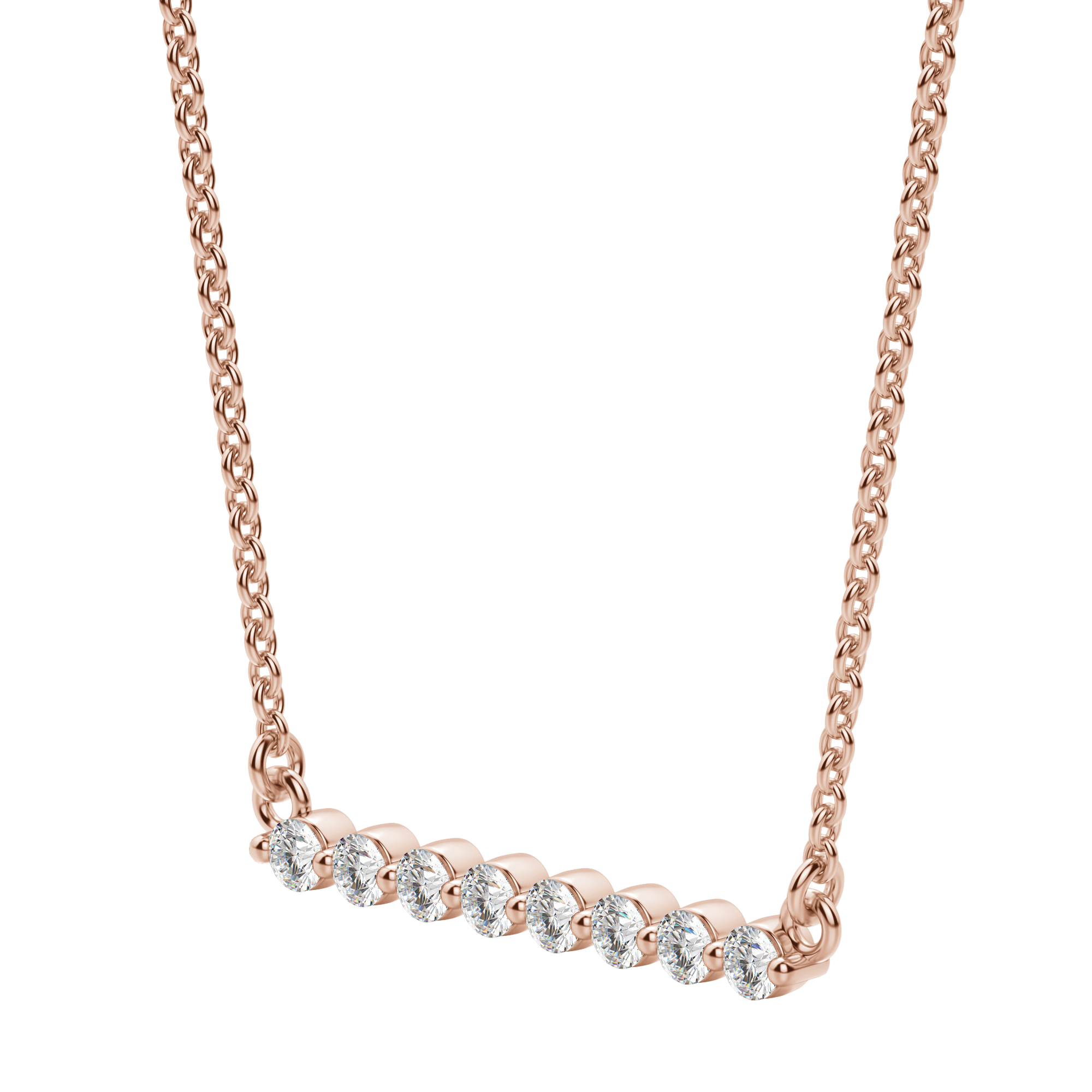 0.24 CT Round Cut Shared Prong Bar Necklace Moissanite Diamond Necklace 3 0.24 CT Round Cut Shared Prong Bar Necklace Moissanite Diamond Necklace 3