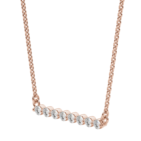 0.24 CT Round Cut Shared Prong Bar Necklace Moissanite Diamond Necklace 3 0.24 CT Round Cut Shared Prong Bar Necklace Moissanite Diamond Necklace 3