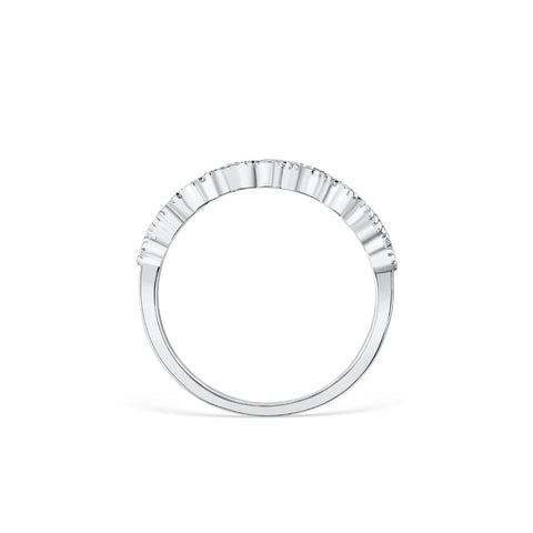 0.16 TCW Round Milgrain Style Moissanite Wedding Band 8 0.16 TCW Round Milgrain Style Moissanite Wedding Band 8