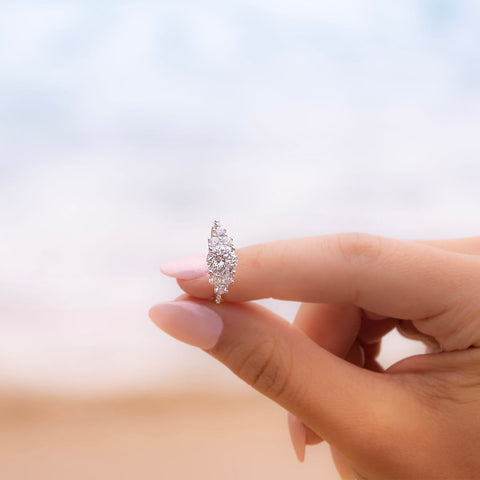 2.0 CT Round Cut Cluster Moissanite Engagement Ring 3 2.0 CT Round Cut Cluster Moissanite Engagement Ring 3
