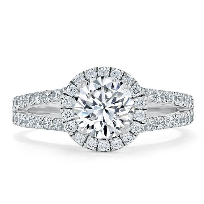 1.35 Round Cut Halo Split Shank Setting Moissanite Engagement Ring 1 1.35 Round Cut Halo Split Shank Setting Moissanite Engagement Ring 1