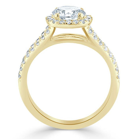 1.35 Round Cut Halo Split Shank Setting Moissanite Engagement Ring 6 1.35 Round Cut Halo Split Shank Setting Moissanite Engagement Ring 6