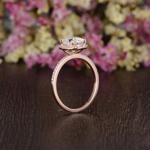 1.32 CT Oval Cut Halo Moissanite Engagement Ring 11 1.32 CT Oval Cut Halo Moissanite Engagement Ring 11