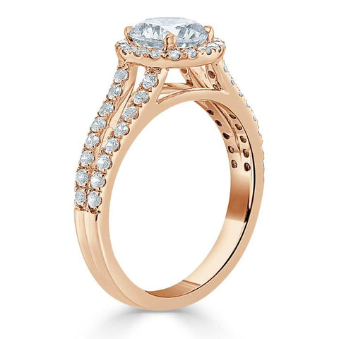 1.35 Round Cut Halo Split Shank Setting Moissanite Engagement Ring 8 1.35 Round Cut Halo Split Shank Setting Moissanite Engagement Ring 8