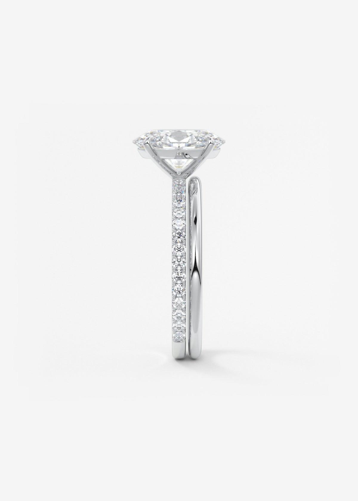 Oval Pave Lab Grown Diamond Engagement Ring