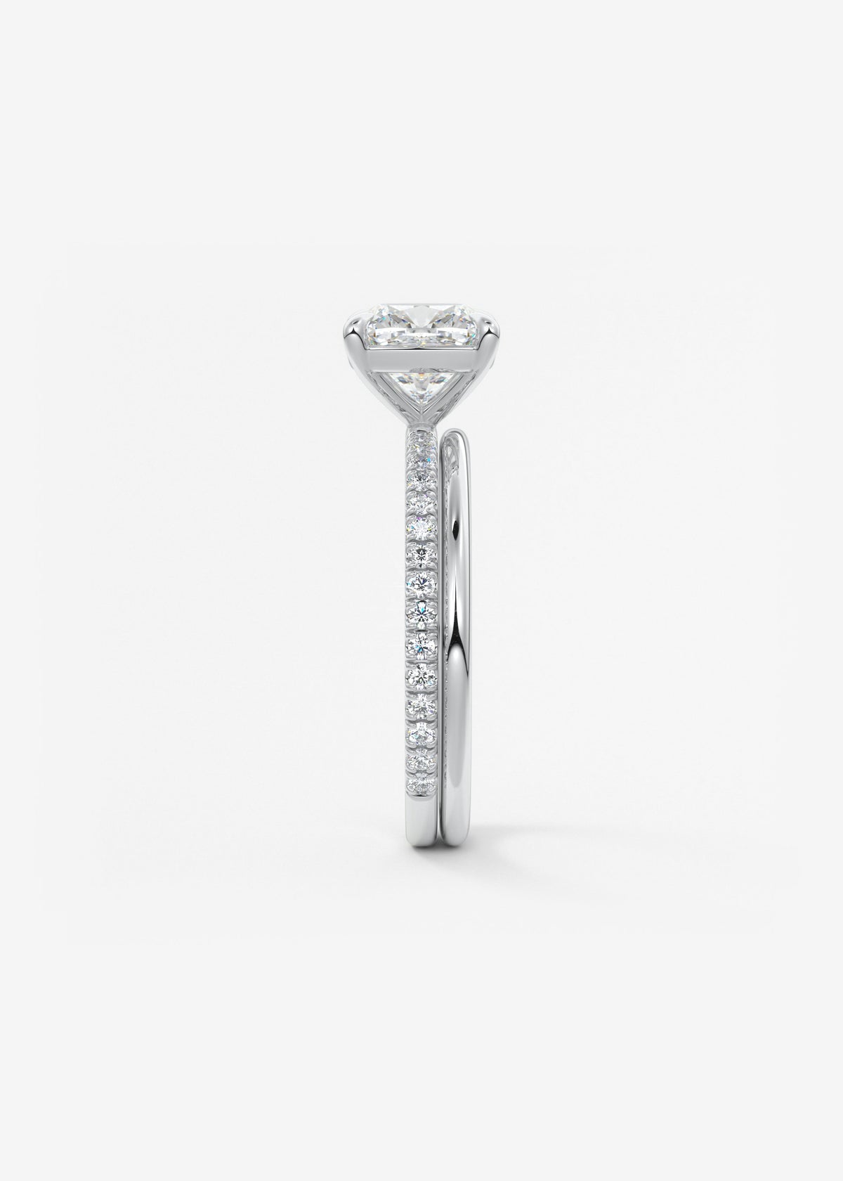Cushion Pave Lab Grown Diamond Engagement Ring