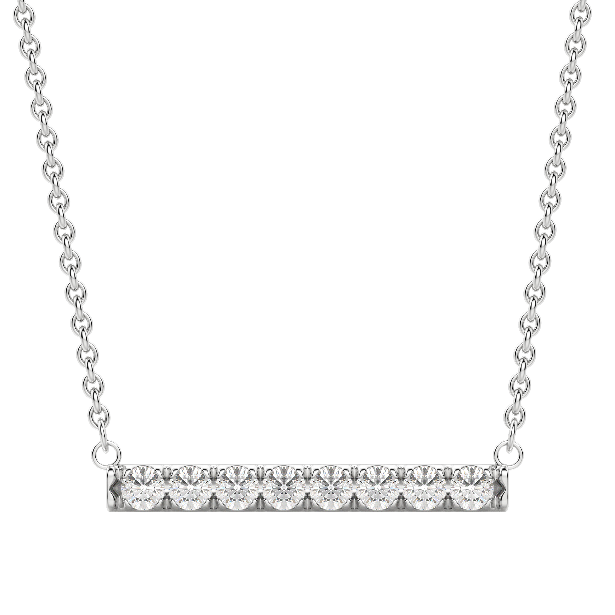0.24 CT Round Cut Bar Necklace Moissanite Diamond Necklace 2 0.24 CT Round Cut Bar Necklace Moissanite Diamond Necklace 2