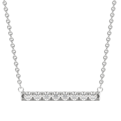 0.24 CT Round Cut Bar Necklace Moissanite Diamond Necklace 2 0.24 CT Round Cut Bar Necklace Moissanite Diamond Necklace 2