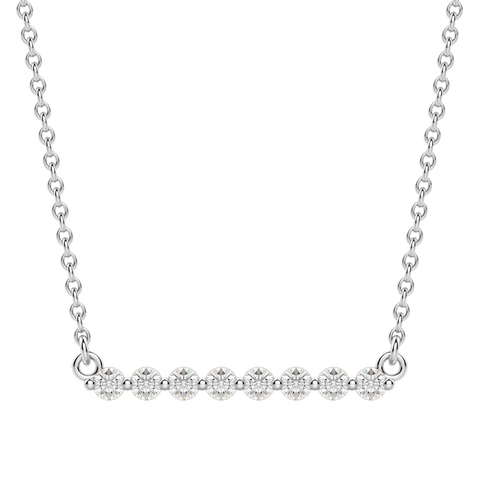 0.24 CT Round Cut Shared Prong Bar Necklace Moissanite Diamond Necklace 4 0.24 CT Round Cut Shared Prong Bar Necklace Moissanite Diamond Necklace 4