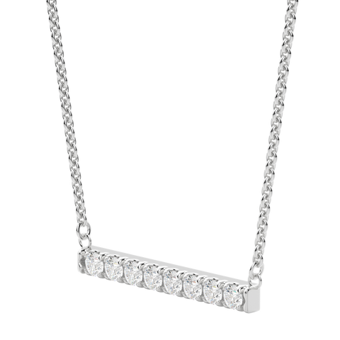 0.24 CT Round Cut Bar Necklace Moissanite Diamond Necklace 3 0.24 CT Round Cut Bar Necklace Moissanite Diamond Necklace 3