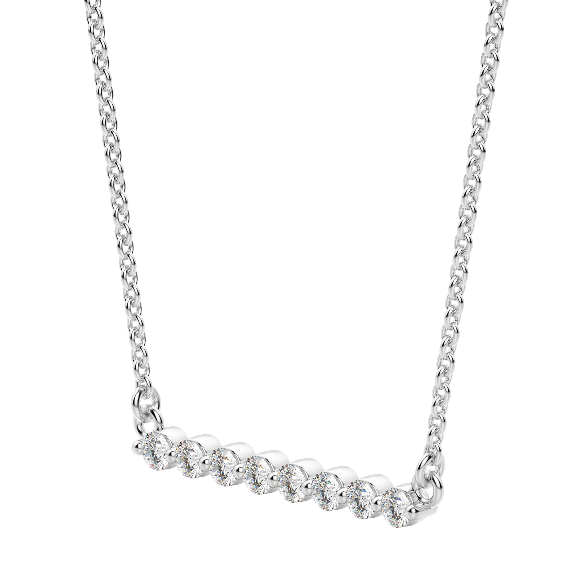 0.24 CT Round Cut Shared Prong Bar Necklace Moissanite Diamond Necklace 5 0.24 CT Round Cut Shared Prong Bar Necklace Moissanite Diamond Necklace 5