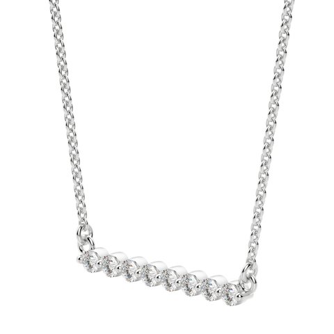 0.24 CT Round Cut Shared Prong Bar Necklace Moissanite Diamond Necklace 5 0.24 CT Round Cut Shared Prong Bar Necklace Moissanite Diamond Necklace 5