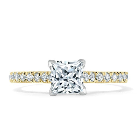 1.0 CT Princess Cut Solitaire Pave Setting Moissanite Engagement Ring 5 1.0 CT Princess Cut Solitaire Pave Setting Moissanite Engagement Ring 5