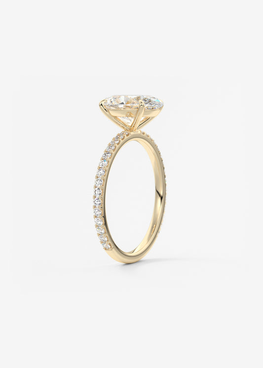 Oval Pave Lab Grown Diamond Engagement Ring