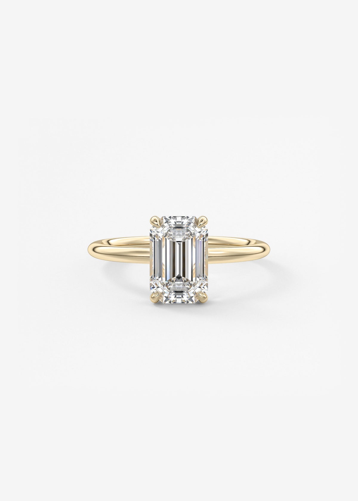 Emerald Hidden Halo Lab Grown Diamond Engagement Ring