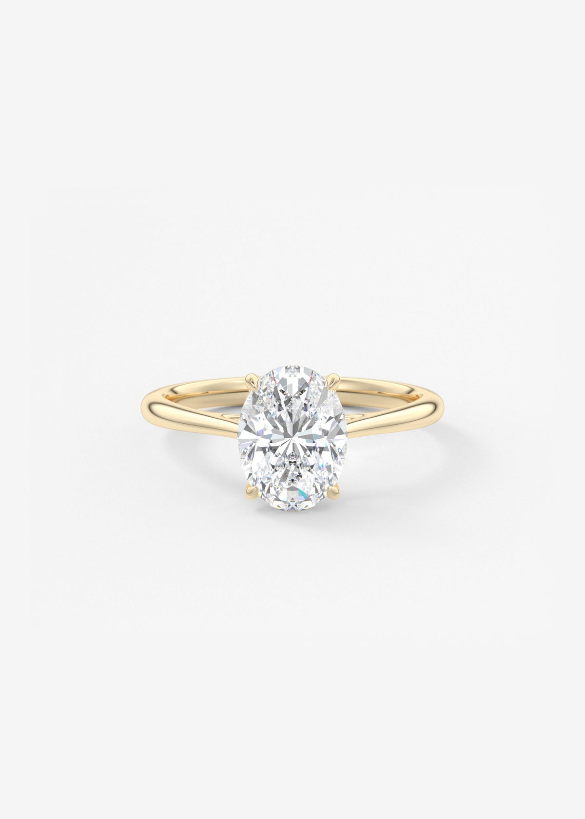 Oval Cathedral Lab Grown Diamond Engagement Ring