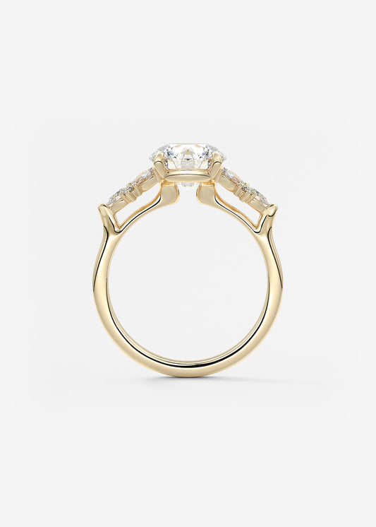 Round Cluster Lab Grown Diamond Engagement Ring