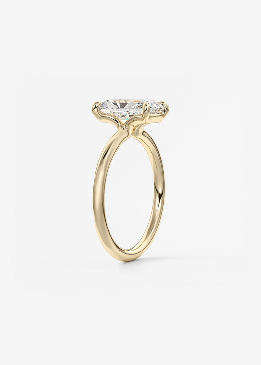 Radiant Hidden Halo Lab Grown Diamond Engagement Ring