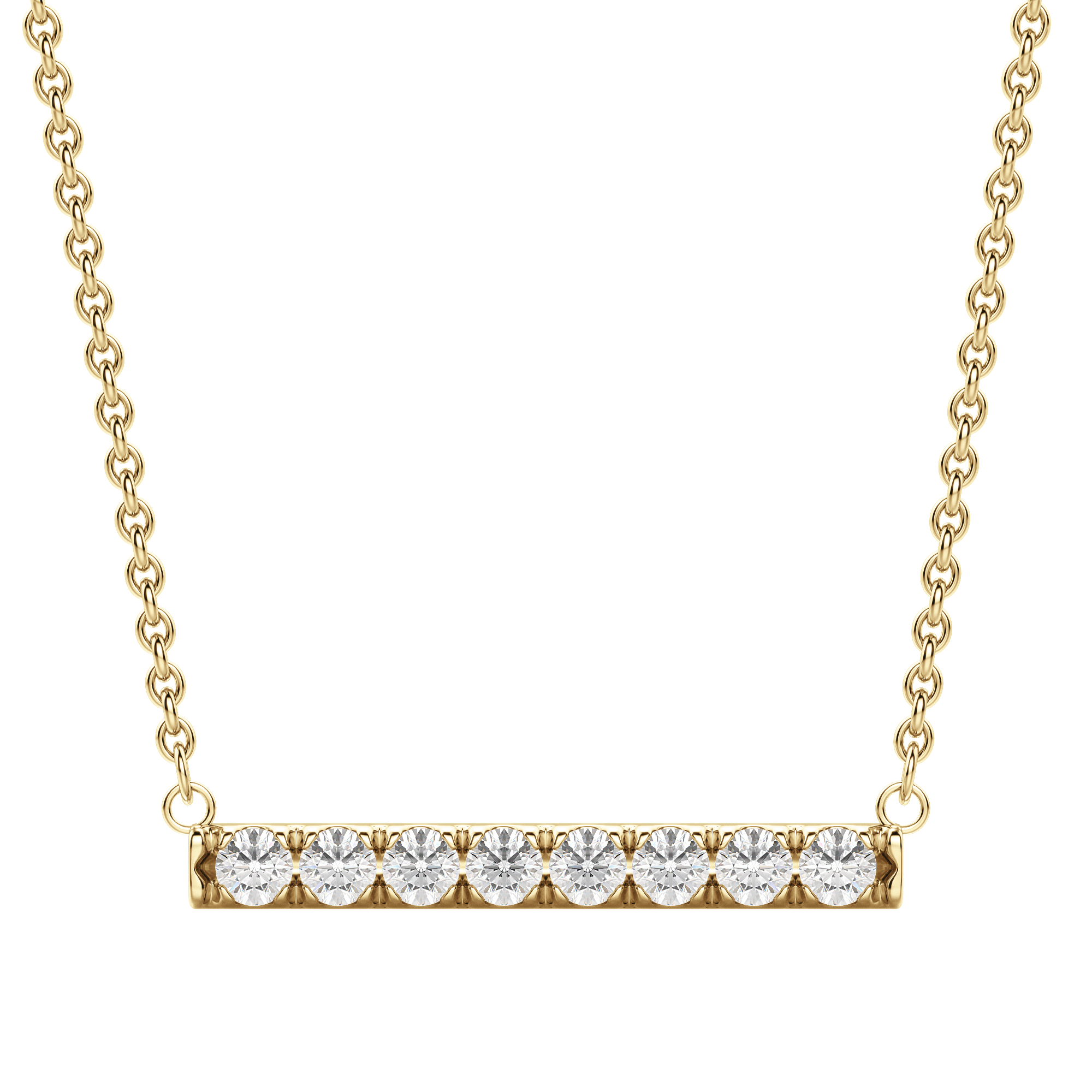 0.24 CT Round Cut Bar Necklace Moissanite Diamond Necklace 4 0.24 CT Round Cut Bar Necklace Moissanite Diamond Necklace 4
