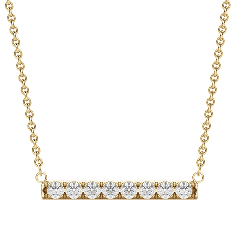 0.24 CT Round Cut Bar Necklace Moissanite Diamond Necklace 4 0.24 CT Round Cut Bar Necklace Moissanite Diamond Necklace 4