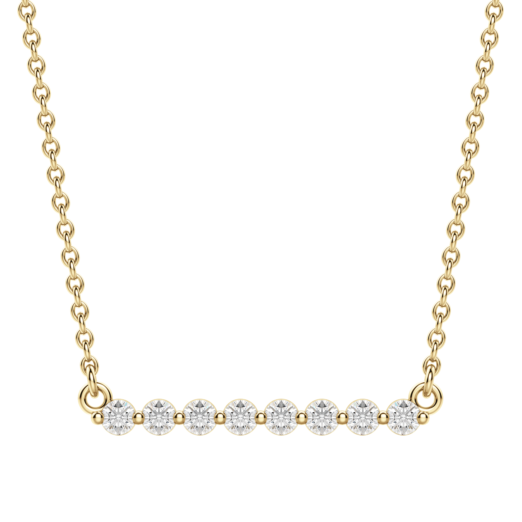 0.24 CT Round Cut Shared Prong Bar Necklace Moissanite Diamond Necklace 6 0.24 CT Round Cut Shared Prong Bar Necklace Moissanite Diamond Necklace 6