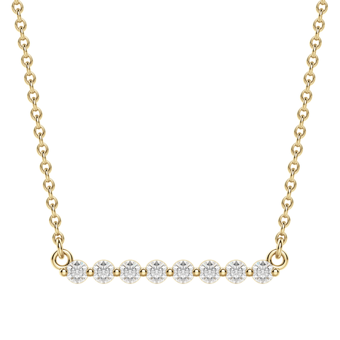 0.24 CT Round Cut Shared Prong Bar Necklace Moissanite Diamond Necklace 6 0.24 CT Round Cut Shared Prong Bar Necklace Moissanite Diamond Necklace 6