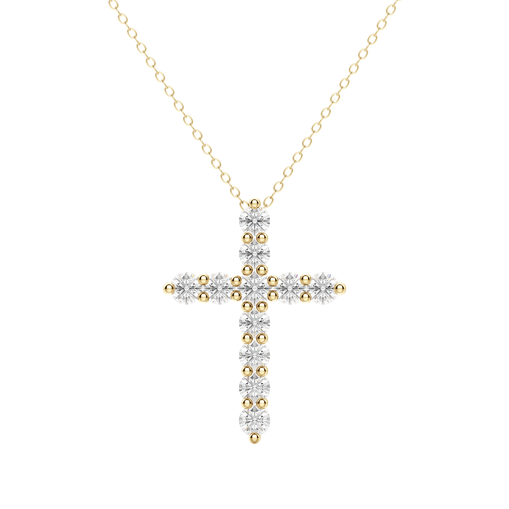 0.17 CT Round Cut Cross Pendant Moissanite Diamond Necklace 5 0.17 CT Round Cut Cross Pendant Moissanite Diamond Necklace 5